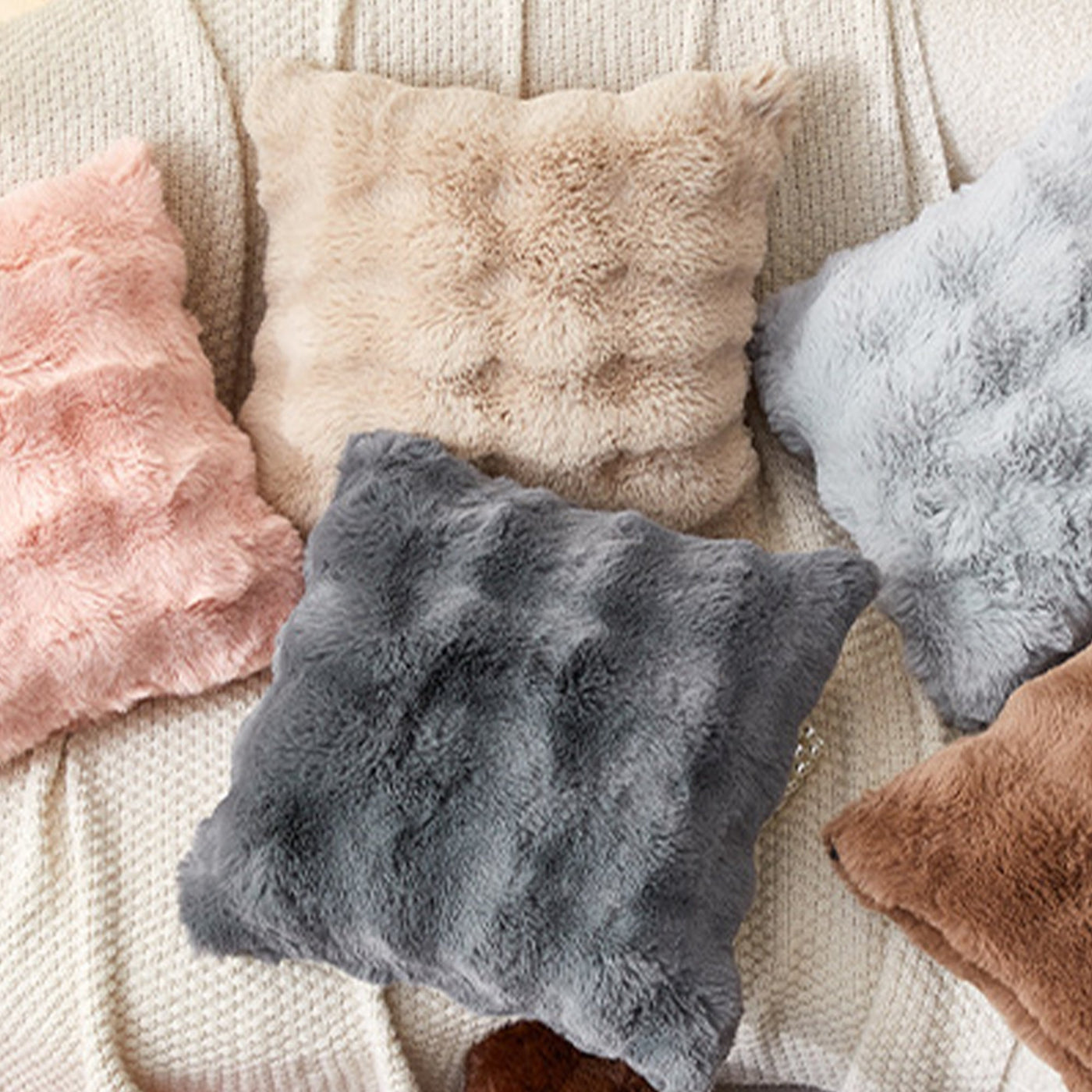 BUBBLE Coussin carré en tissu gris 43x43 cm - Coussins - Mobilier Deco