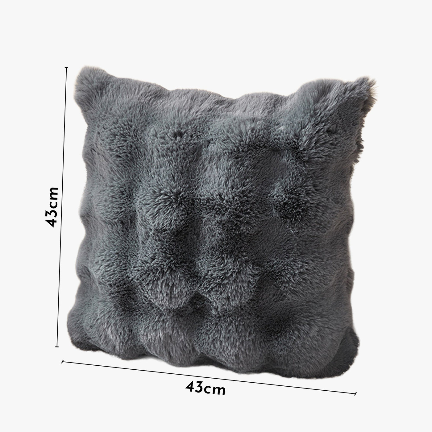BUBBLE Coussin carré en tissu gris 43x43 cm - Coussins - Mobilier Deco