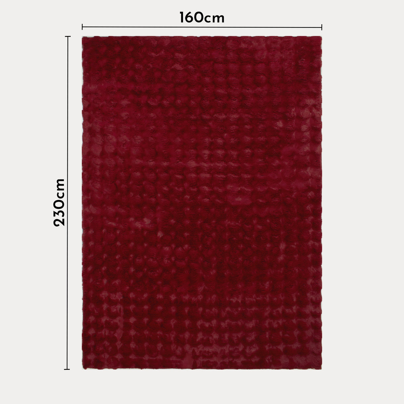 BUBBLE Tapis tissu doux à relief rouge - 160x230 - Tapis - Mobilier Deco