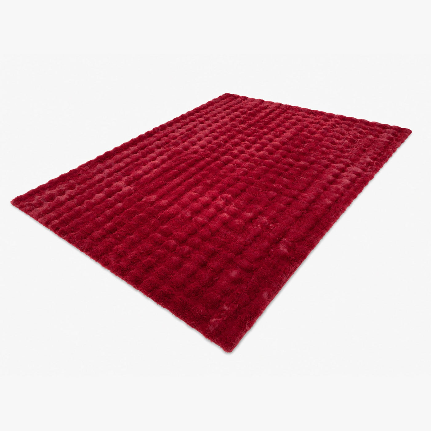 BUBBLE Tapis tissu doux à relief rouge - 160x230 - Tapis - Mobilier Deco