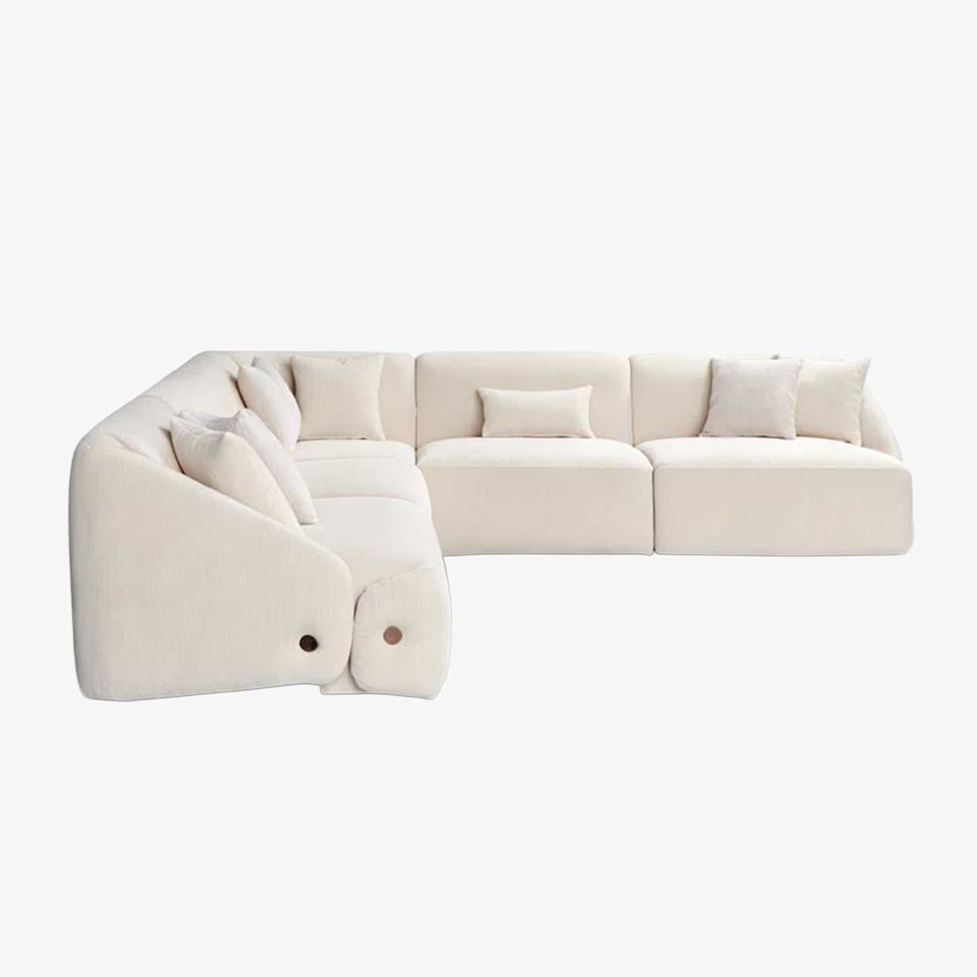 LENA Canapé d'angle modulable en tissu beige