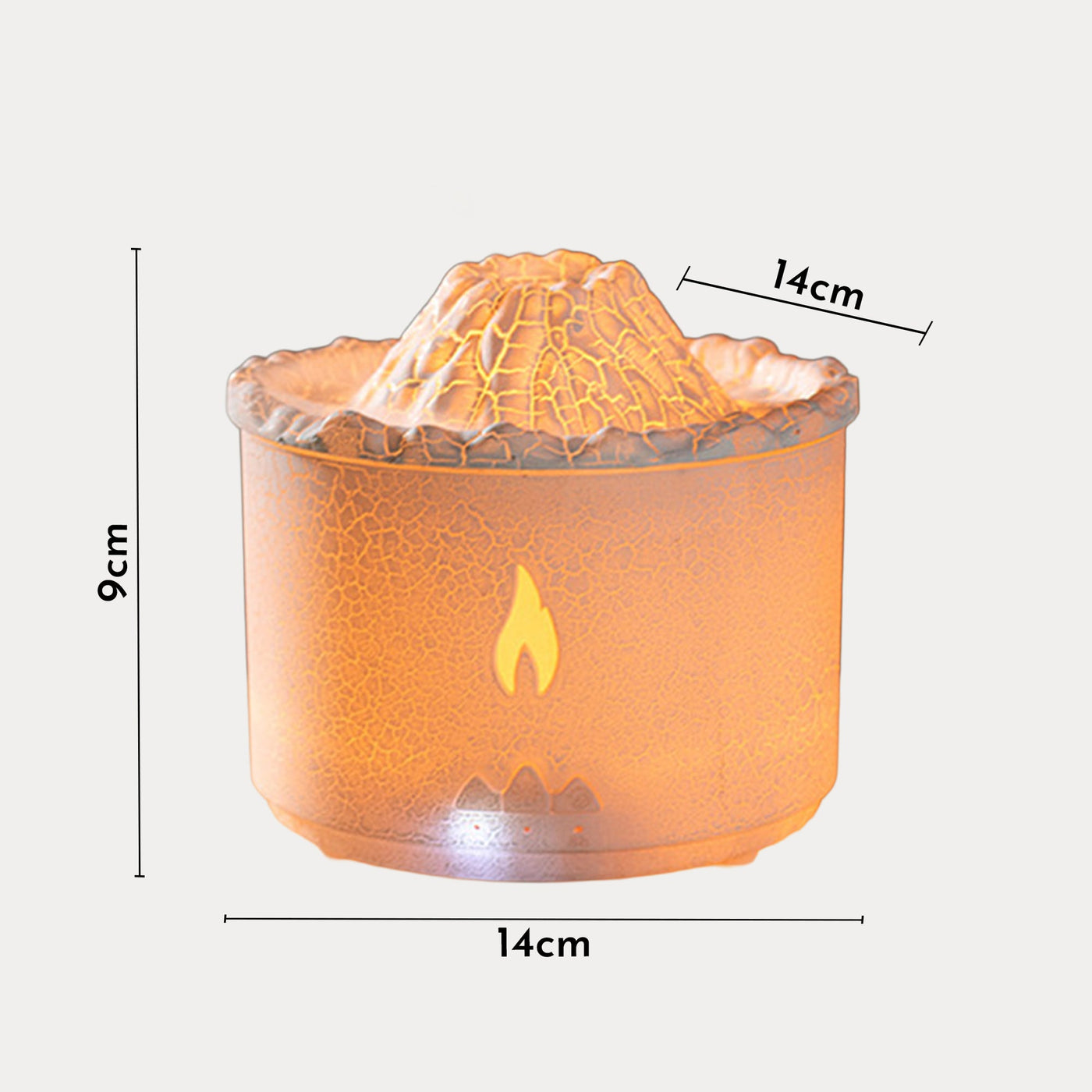 CALY Diffuseur d'huiles essentielles volcan avec flammes à LED blanc - Diffuseurs - Mobilier Deco