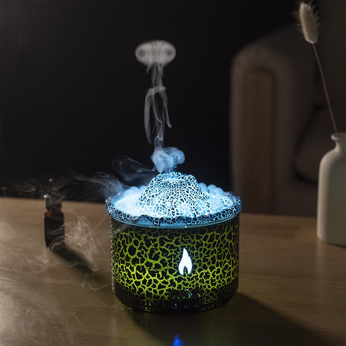 CALY Diffuseur d'huiles essentielles volcan avec flammes à LED noir - Diffuseurs - Mobilier Deco