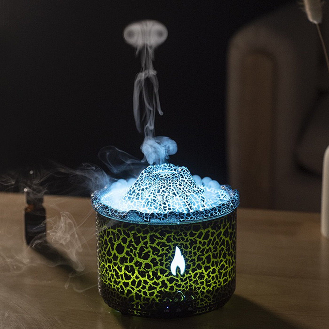 CALY Diffuseur d'huiles essentielles volcan avec flammes à LED noir - Diffuseurs - Mobilier Deco