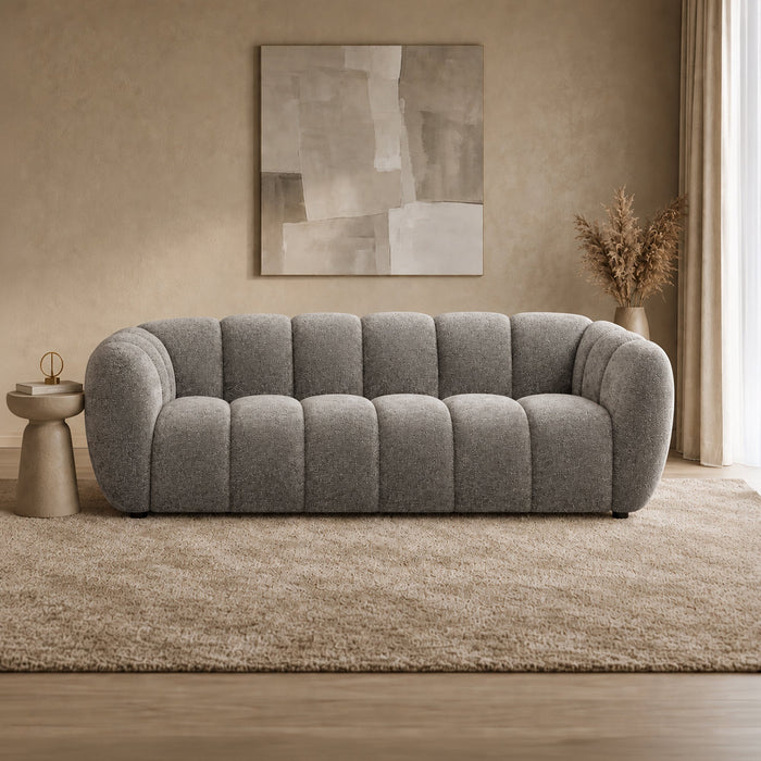 CAMILLE Canapé 3 places en tissu taupe