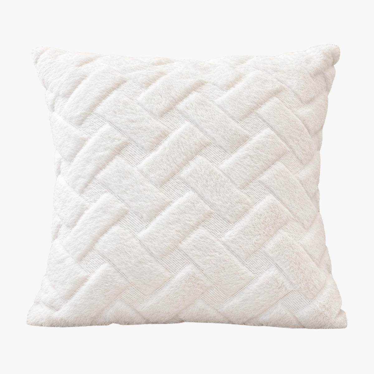 CAPRI Coussin carré en tissu à motifs blanc 43x43 cm - Coussins - Mobilier Deco