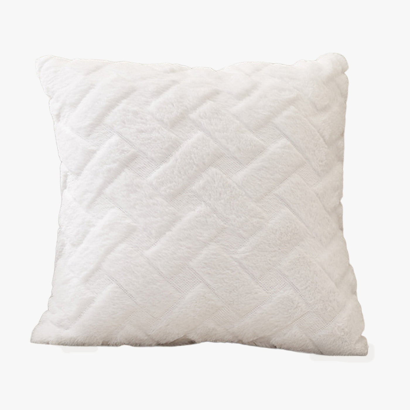 CAPRI Coussin carré en tissu à motifs blanc 43x43 cm - Coussins - Mobilier Deco