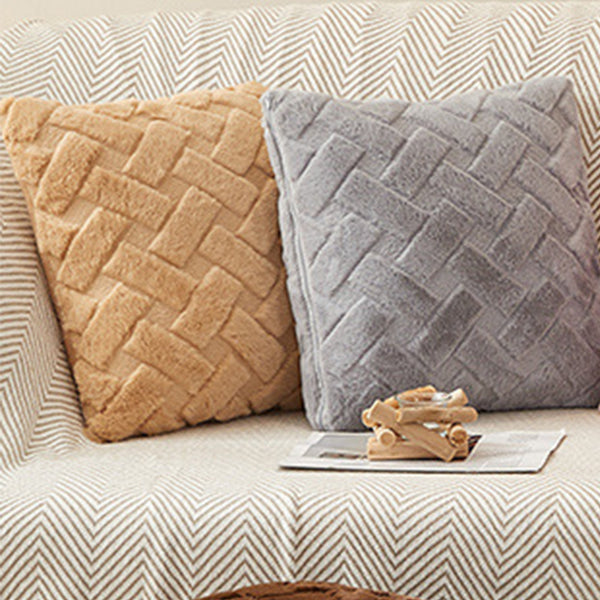 CAPRI Coussin carré en tissu à motifs camel 43x43 cm