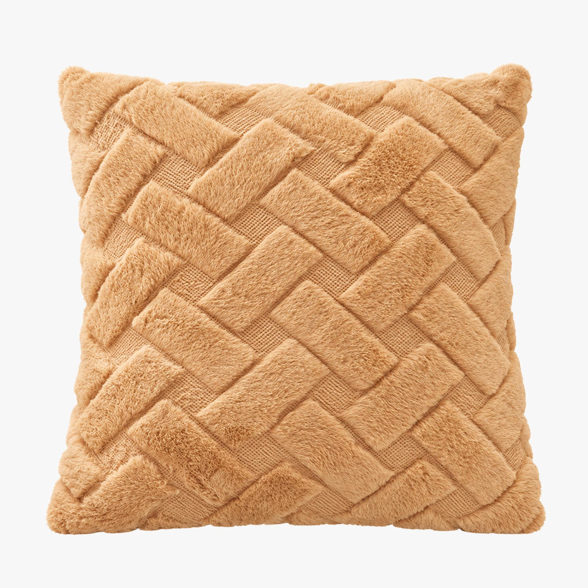 CAPRI Coussin carré en tissu à motifs camel 43x43 cm - Coussins - Mobilier Deco