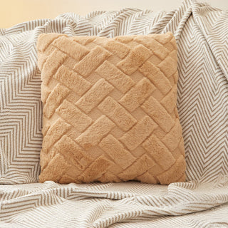 CAPRI Coussin carré en tissu à motifs camel 43x43 cm