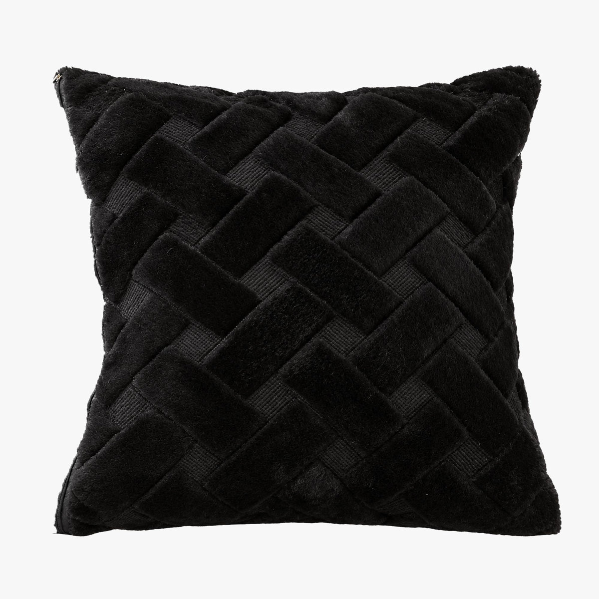CAPRI Coussin carré en tissu à motifs noir 43x43 cm - Coussins - Mobilier Deco