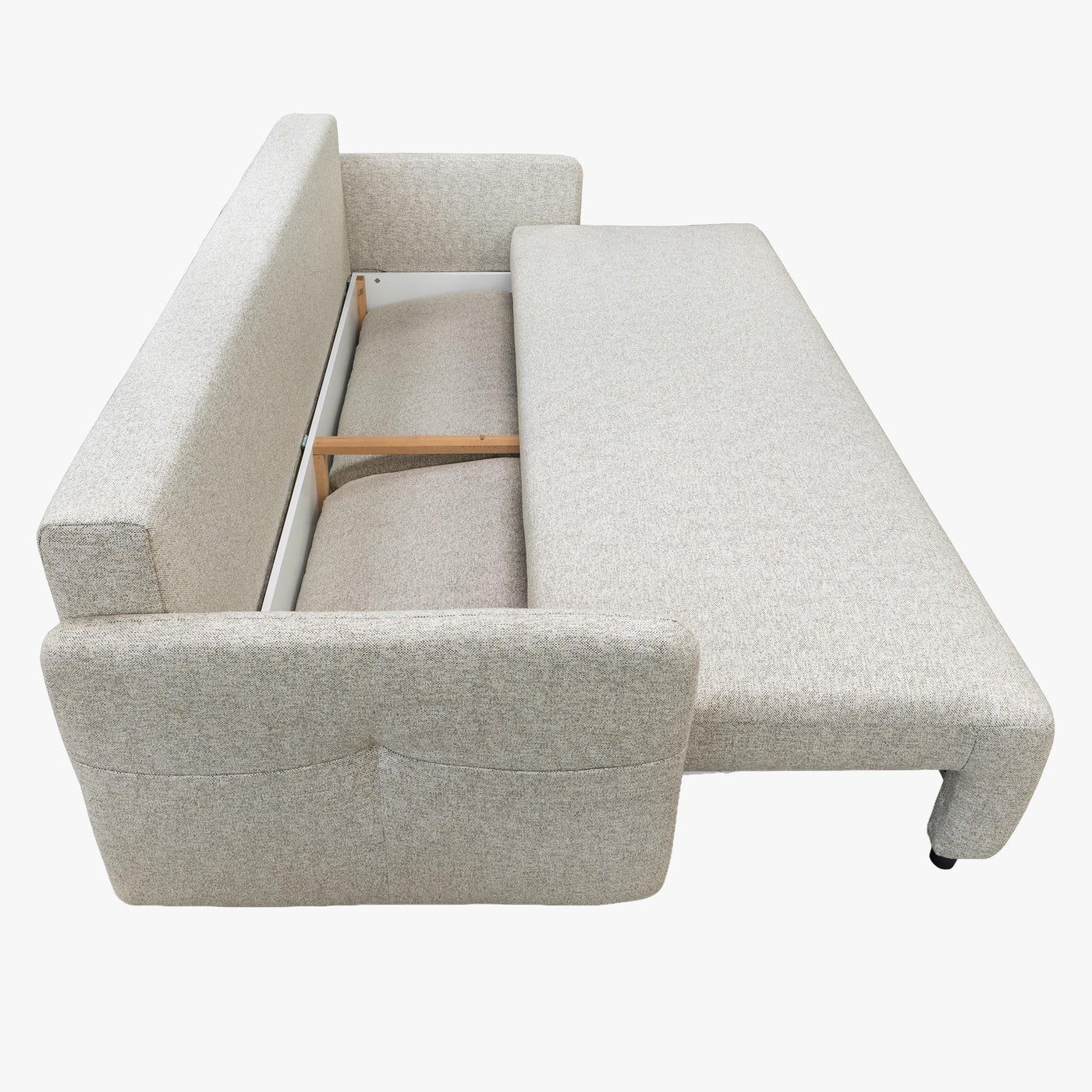 CARLA Canapé 3 places convertible en tissu beige - Canapés convertibles - Mobilier Deco