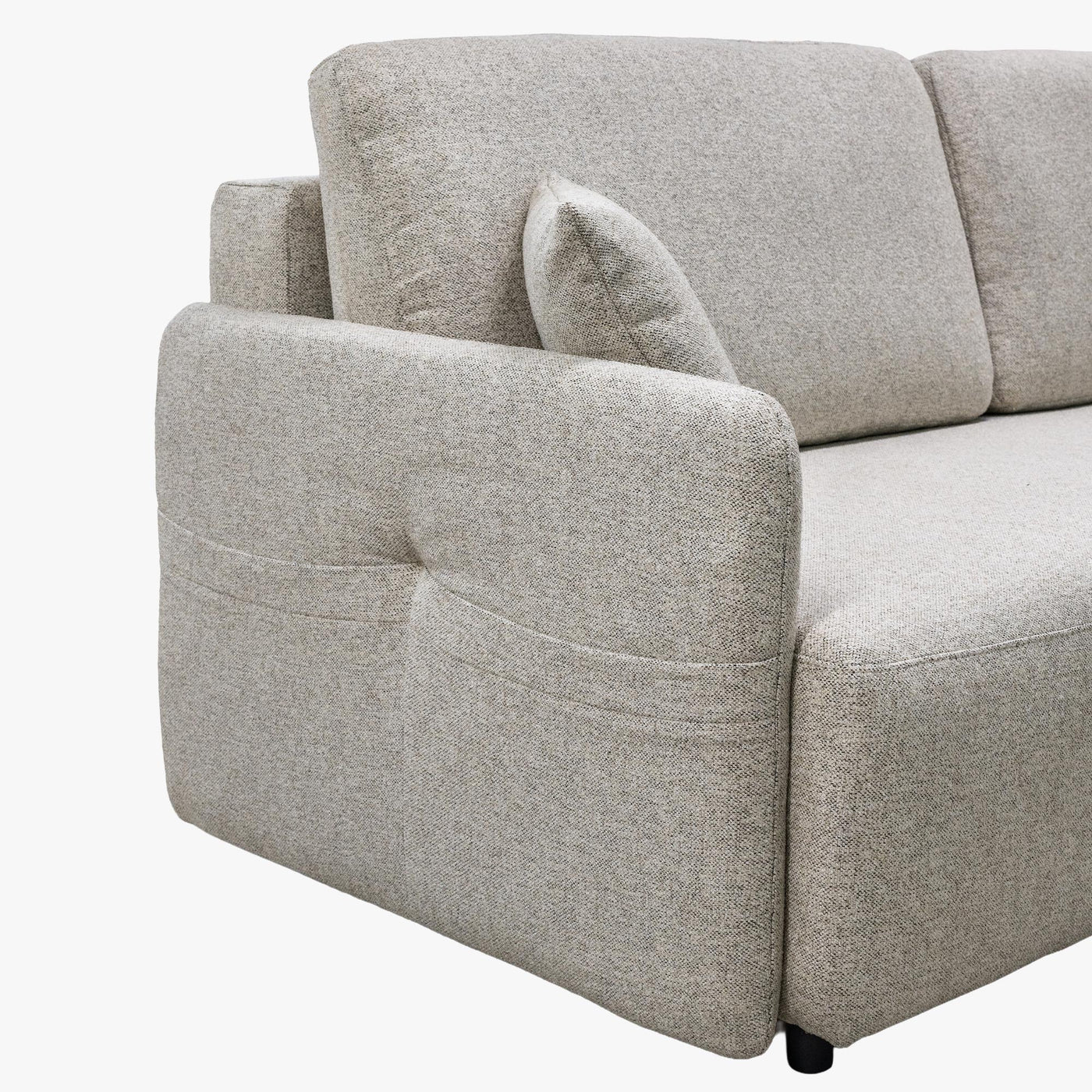 CARLA Canapé 3 places convertible en tissu beige - Canapés convertibles - Mobilier Deco