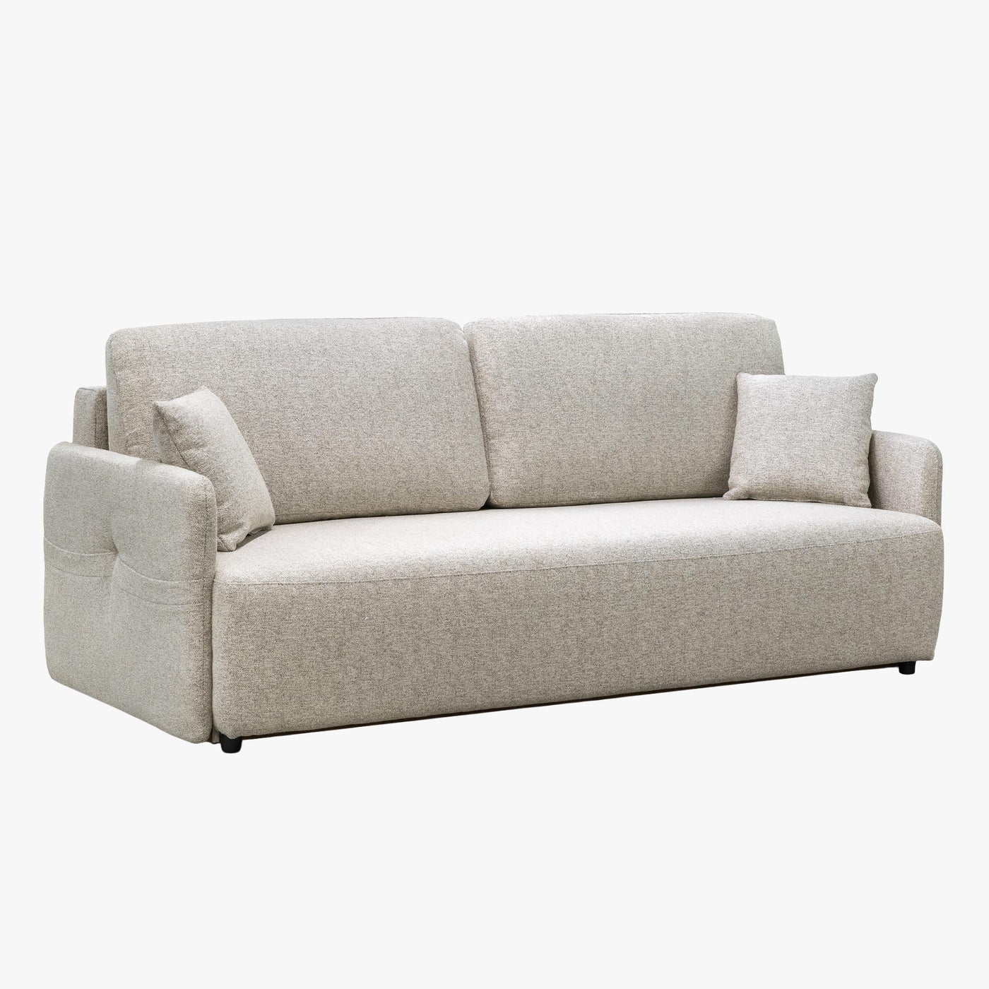 CARLA Canapé 3 places convertible en tissu beige - Canapés convertibles - Mobilier Deco