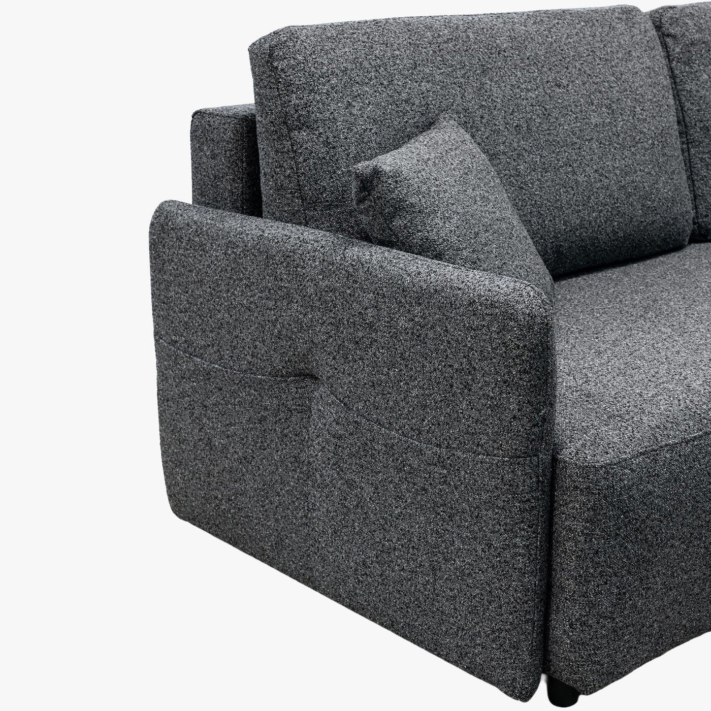 CARLA Canapé 3 places convertible en tissu gris - Canapés convertibles - Mobilier Deco