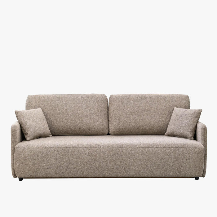 CARLA Canapé 3 places convertible en tissu taupe