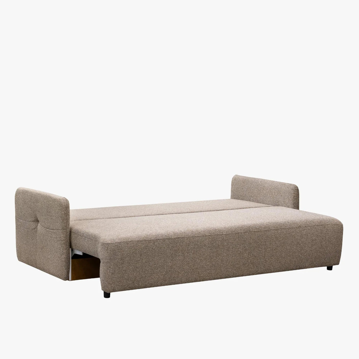 CARLA Canapé 3 places convertible en tissu taupe - Canapés convertibles - Mobilier Deco