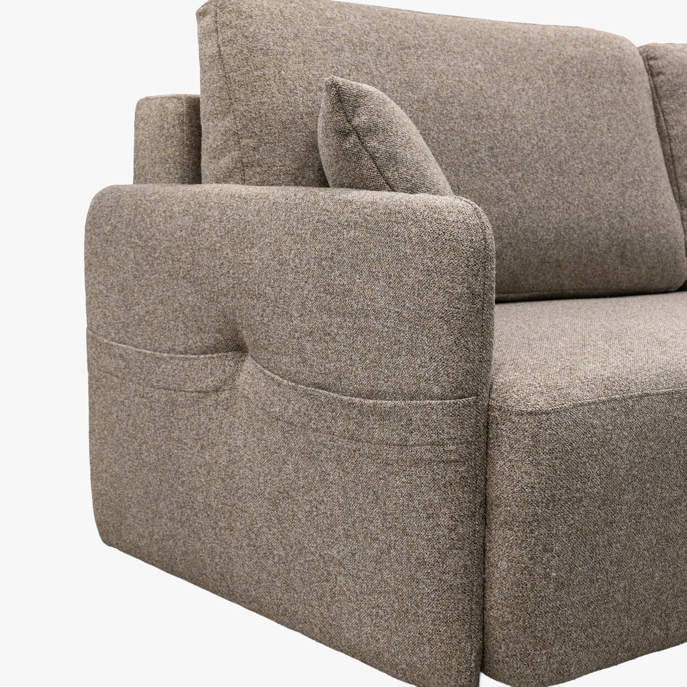 CARLA Canapé 3 places convertible en tissu taupe - Canapés convertibles - Mobilier Deco