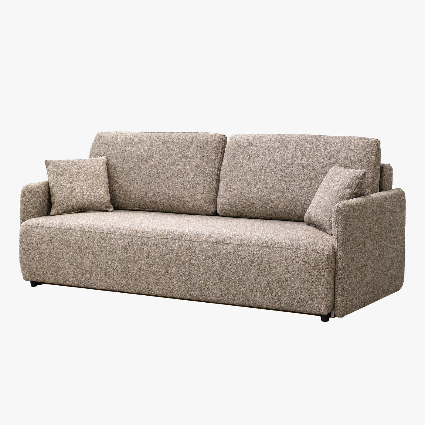 CARLA Canapé 3 places convertible en tissu taupe - Canapés convertibles - Mobilier Deco