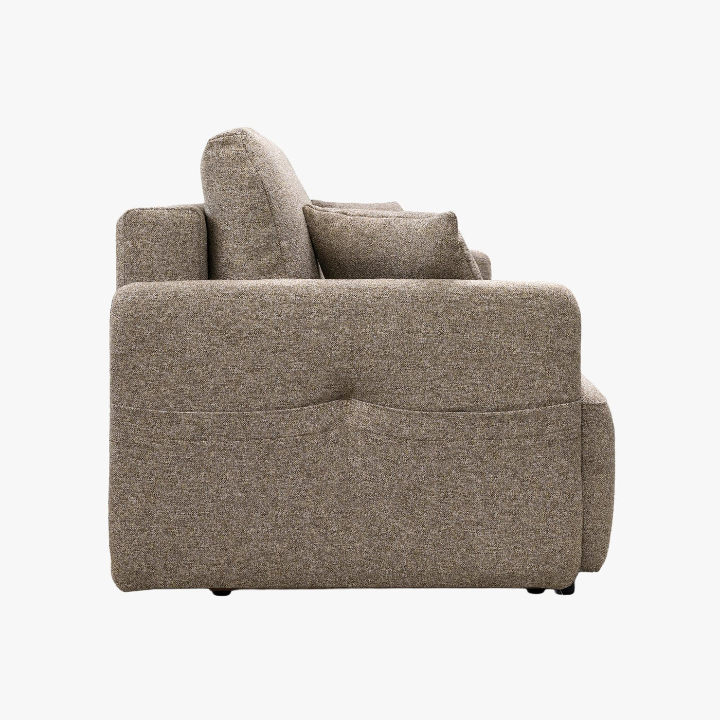 CARLA Canapé 3 places convertible en tissu taupe - Canapés convertibles - Mobilier Deco