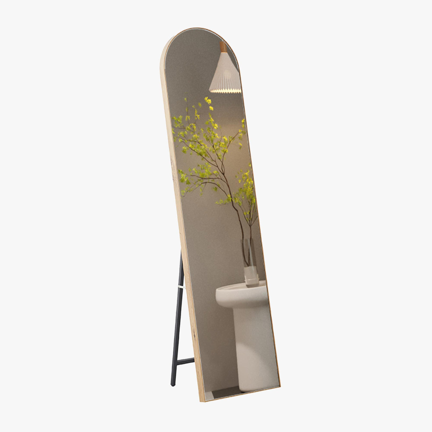 CASSY Miroir sur pieds 160x40 cm couleur chêne vieilli - Miroirs - Mobilier Deco