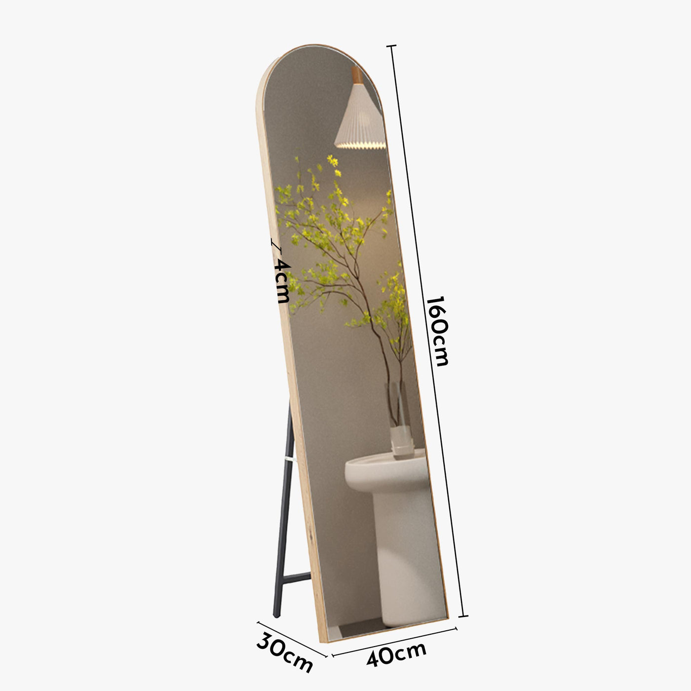 CASSY Miroir sur pieds 160x40 cm couleur chêne vieilli - Miroirs - Mobilier Deco