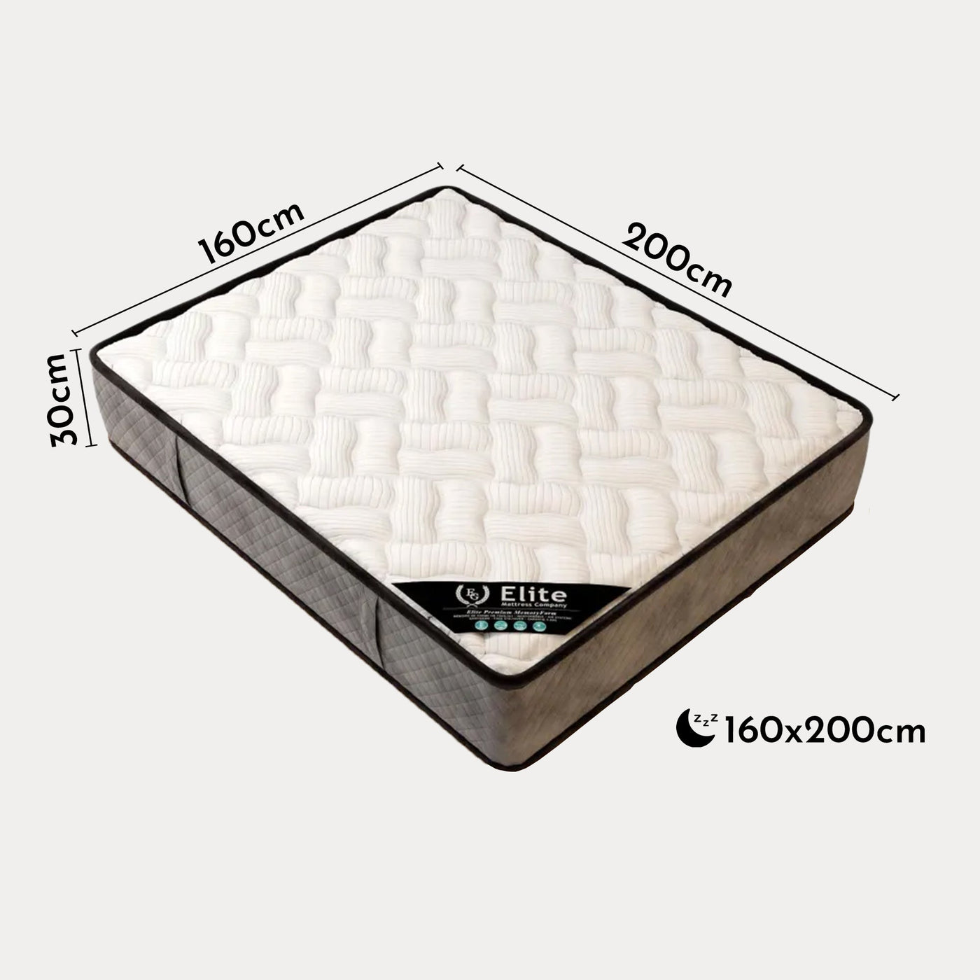 CELESTE Matelas mousse haute résilience 160x200 cm hauteur 30cm - Matelas - Mobilier Deco