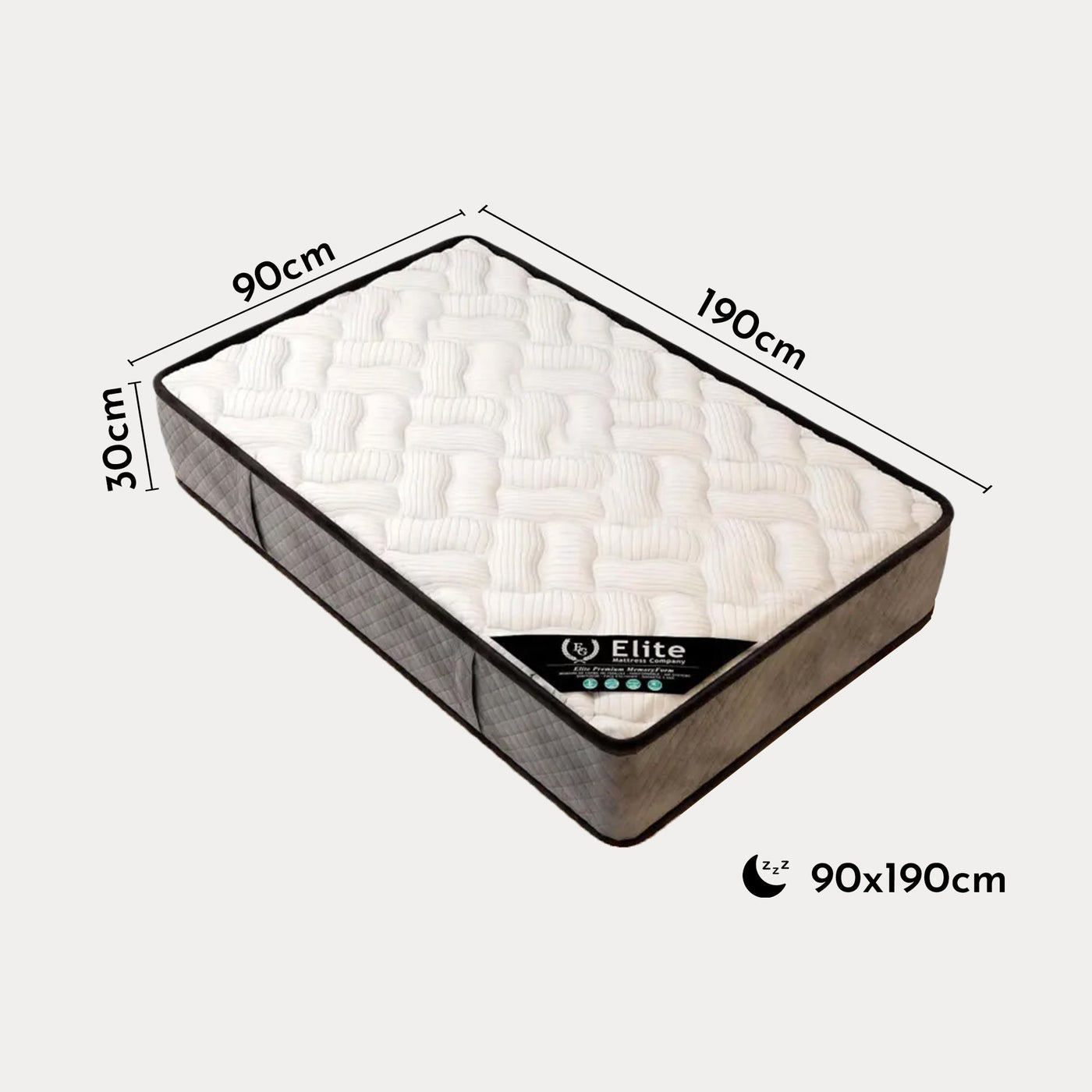 CELESTE Matelas mousse haute resilience 90x190 hauteur 30cm - Matelas - Mobilier Deco