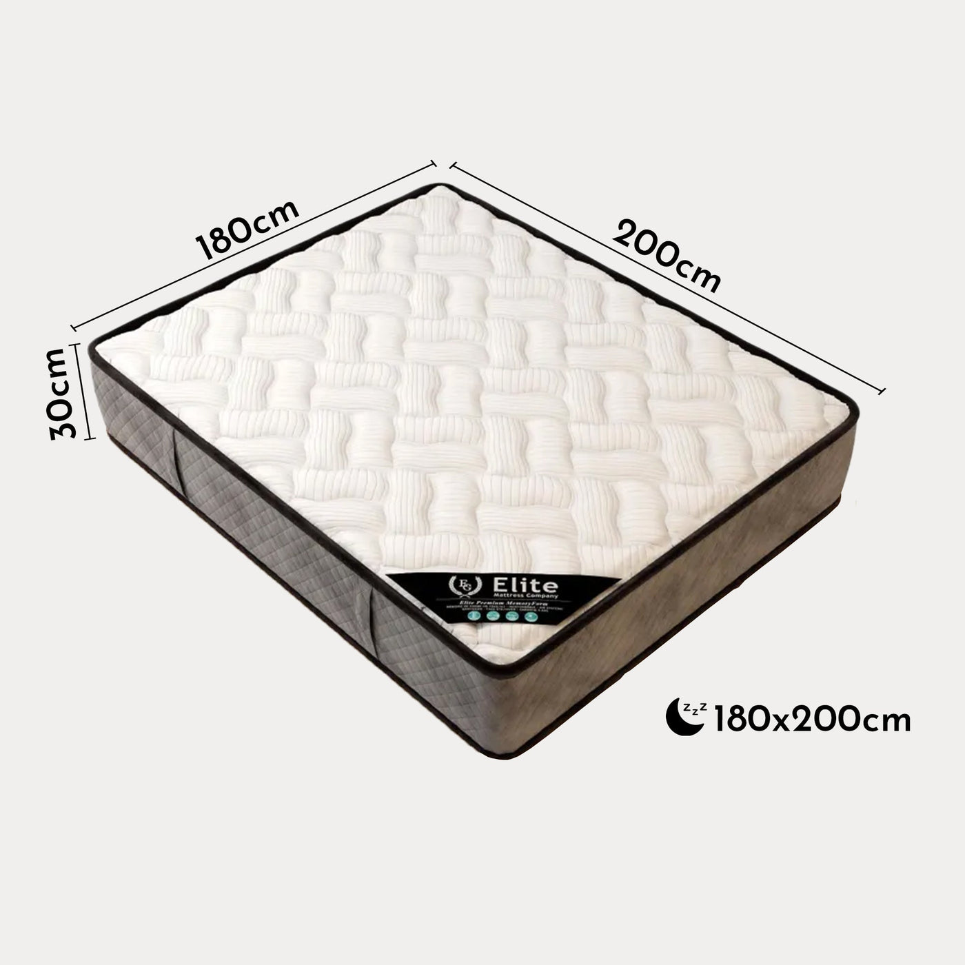 CELESTE Matelas mousse haute resilience hauteur 30cm - 180x200 cm - Matelas - Mobilier Deco