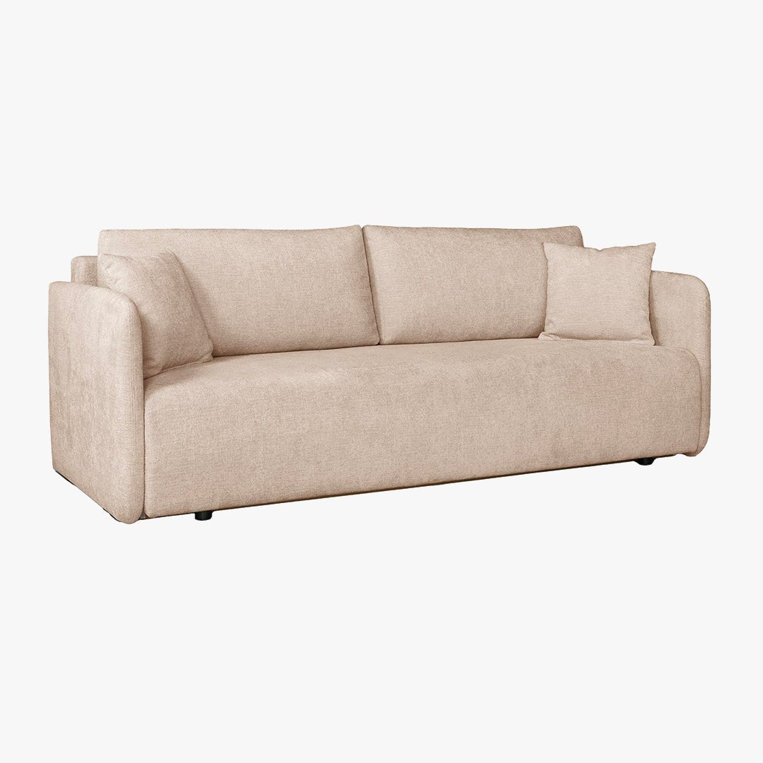 CELSY Canapé 3 places convertible avec coffre en tissu beige - Canapés convertibles - Mobilier Deco