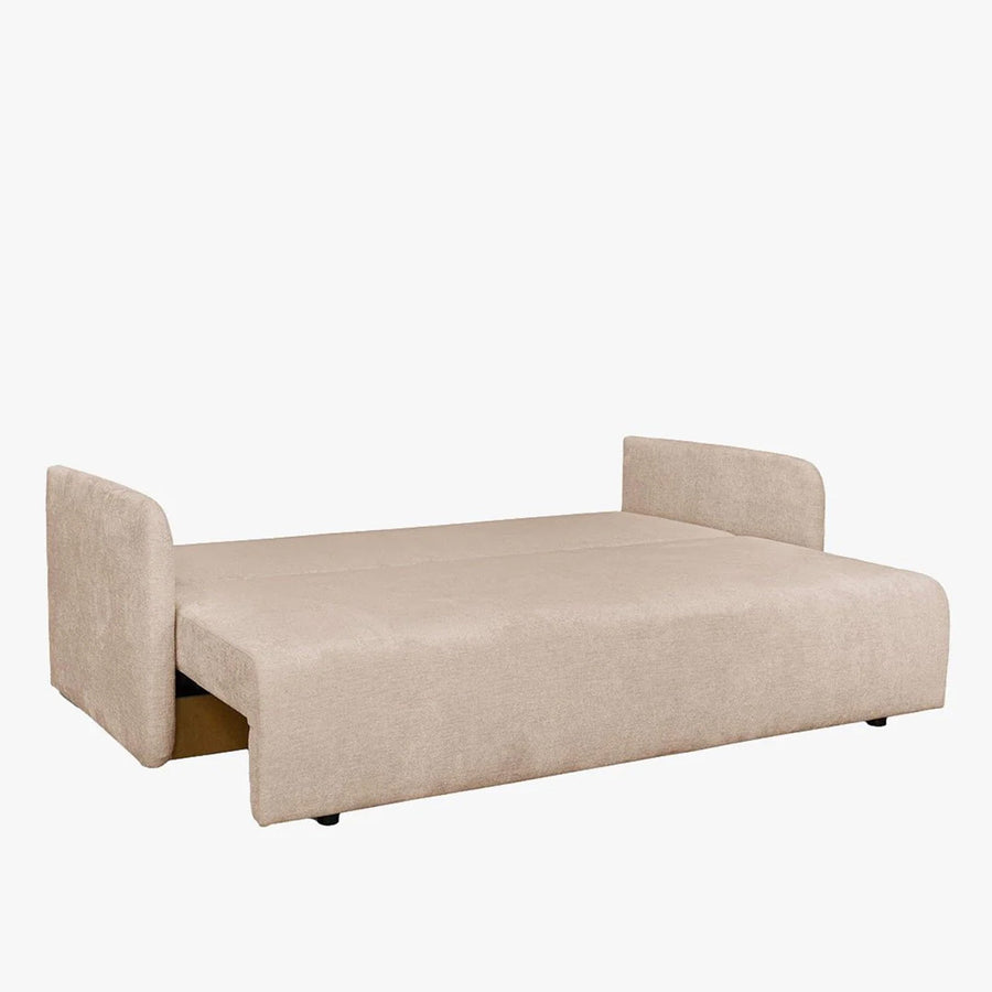CELSY Canapé 3 places convertible avec coffre en tissu beige — aperçu vidéo