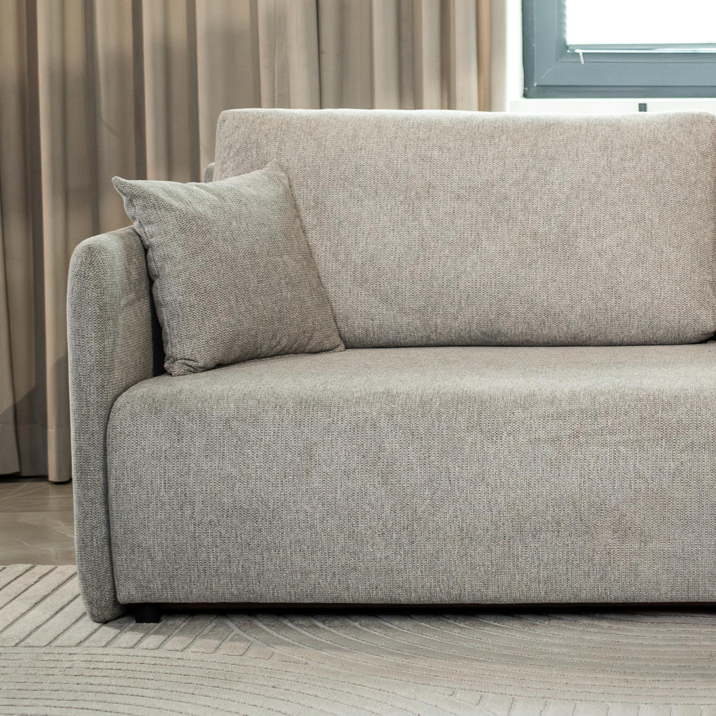CELSY Canapé 3 places convertible avec coffre en tissu gris - Canapés convertibles - Mobilier Deco