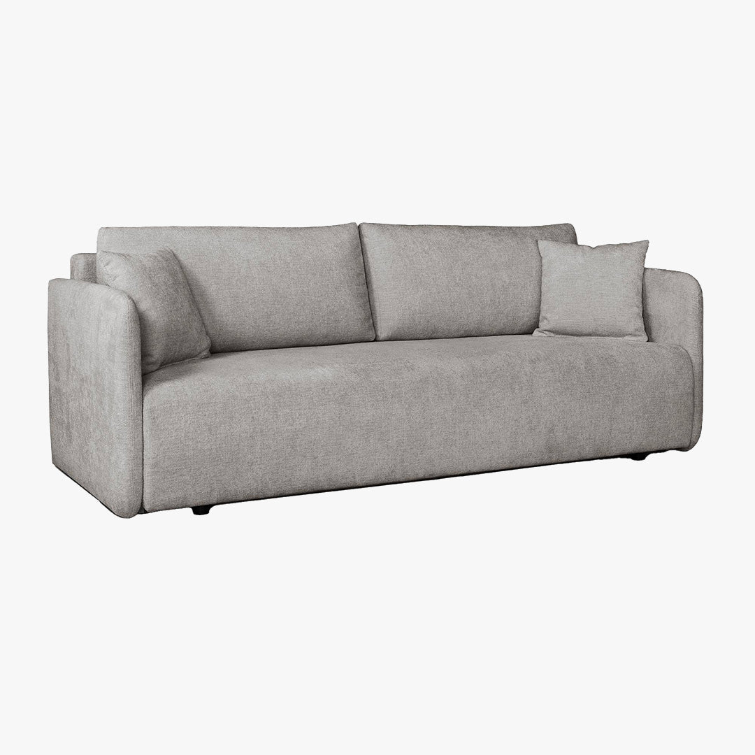 CELSY Canapé 3 places convertible avec coffre en tissu gris - Canapés convertibles - Mobilier Deco