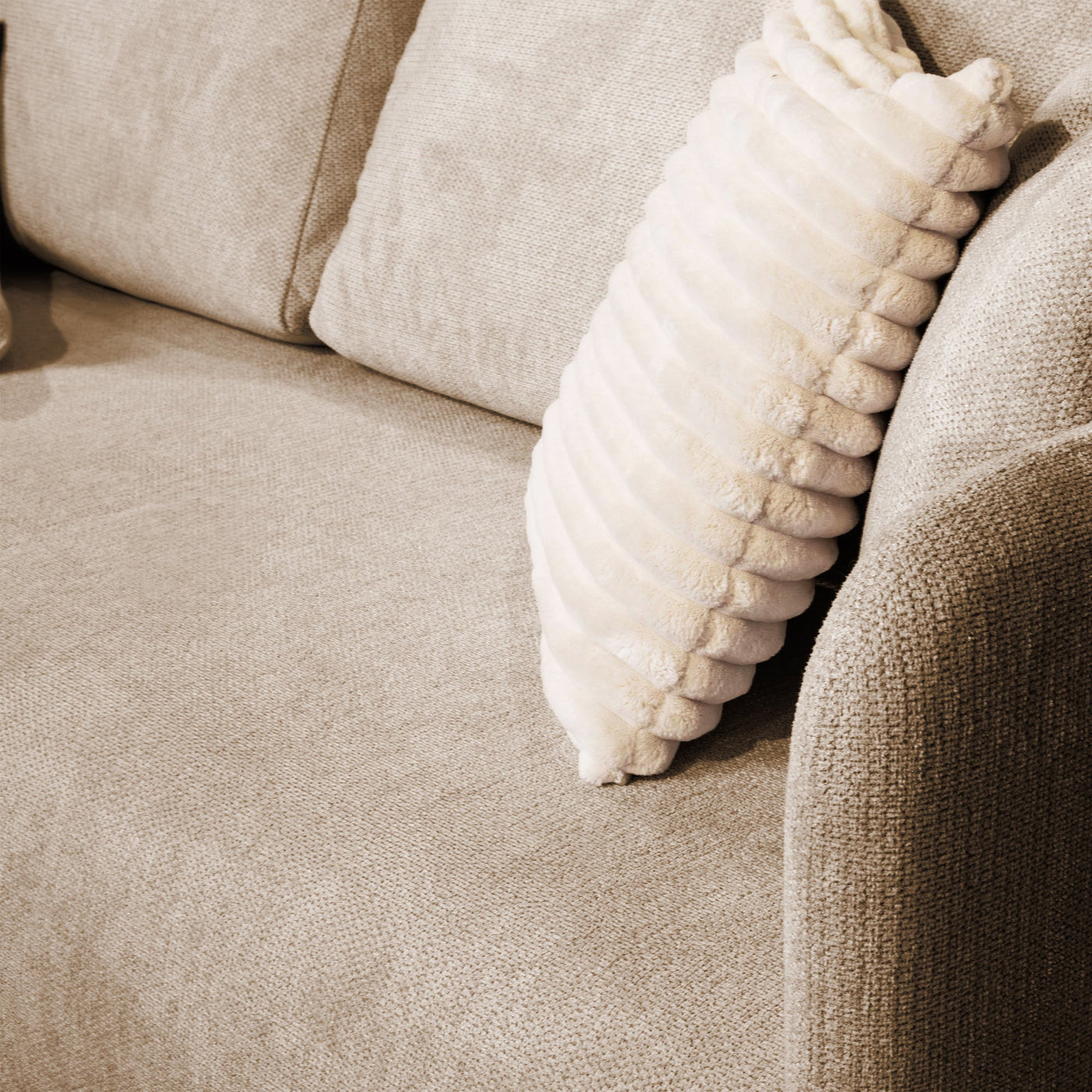 CELSY Canapé 3 places convertible avec coffre en tissu taupe - Canapés convertibles - Mobilier Deco