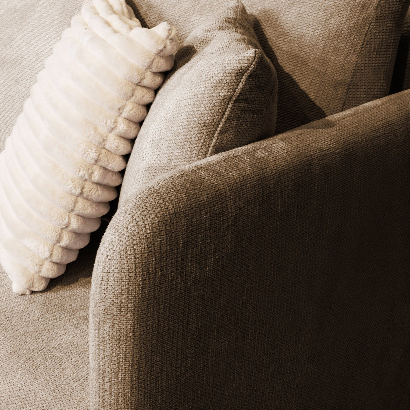 CELSY Canapé 3 places convertible avec coffre en tissu taupe - Canapés convertibles - Mobilier Deco