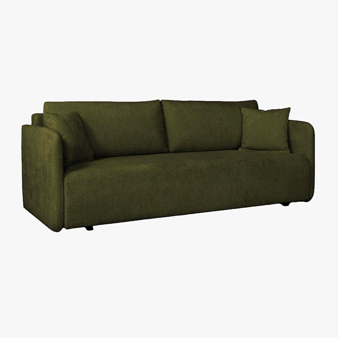 CELSY Canapé 3 places convertible avec coffre en tissu vert - Canapés convertibles - Mobilier Deco