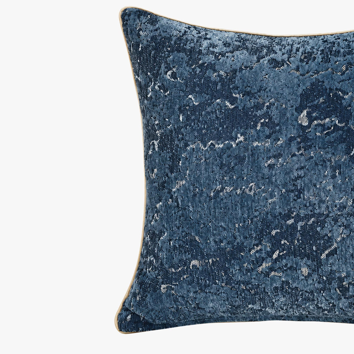 CEOLIA Coussin carré en tissu bleu 45x45 cm - Coussins - Mobilier Deco