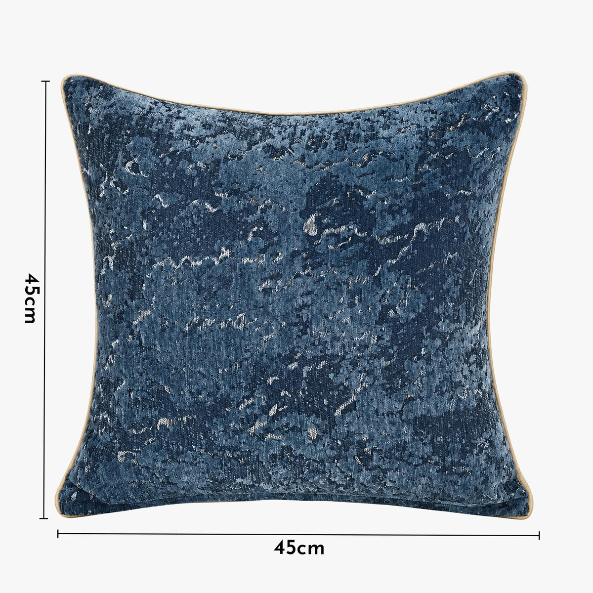 CEOLIA Coussin carré en tissu bleu 45x45 cm - Coussins - Mobilier Deco