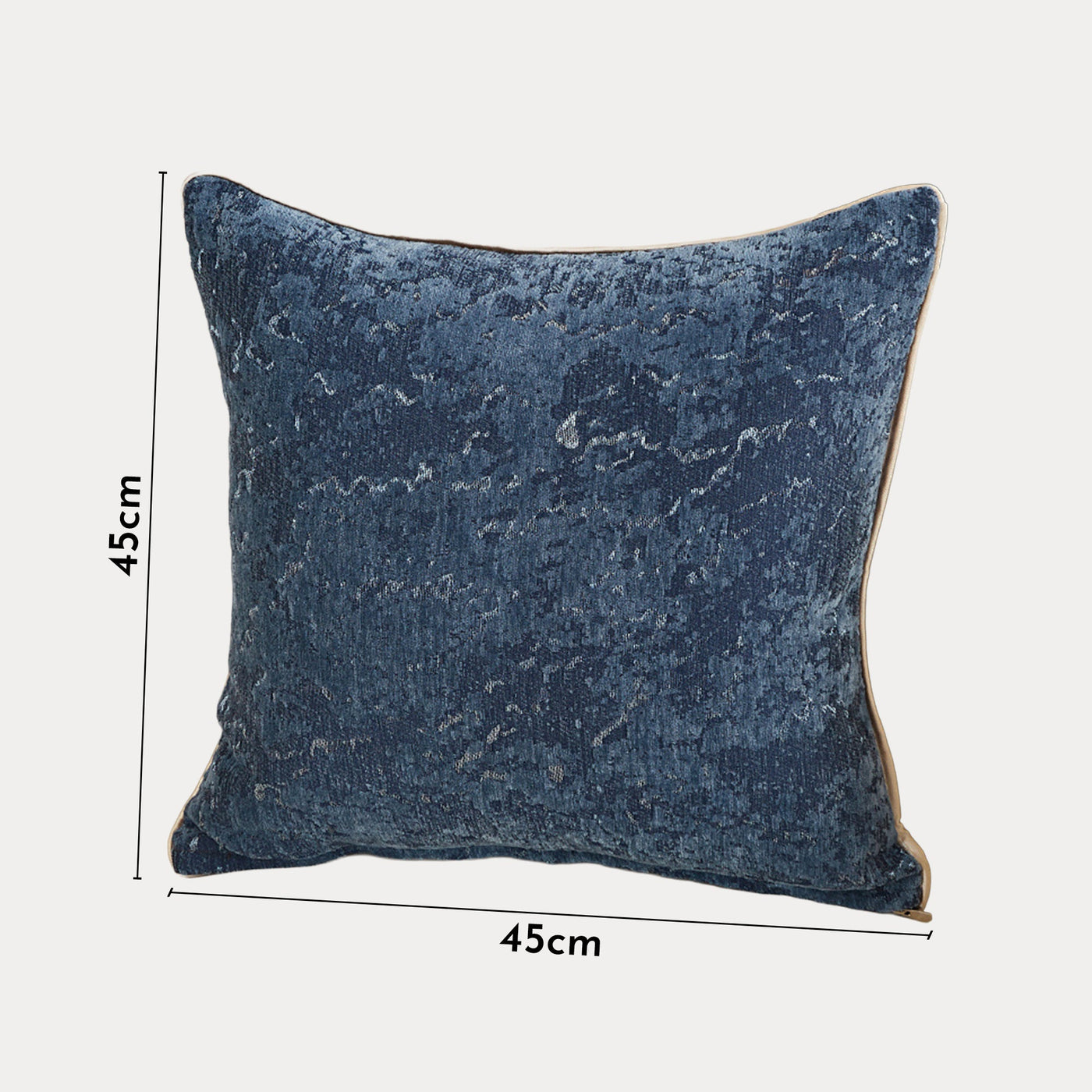 CEOLIA Coussin carré en tissu bleu 45x45 cm - Coussins - Mobilier Deco