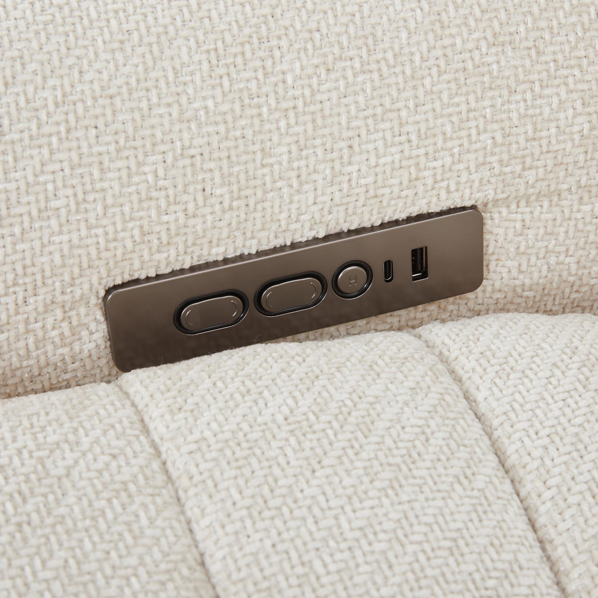 CHILLY Canapé d'angle relax électrique réversible en tissu beige - Canapé relax - Mobilier Deco