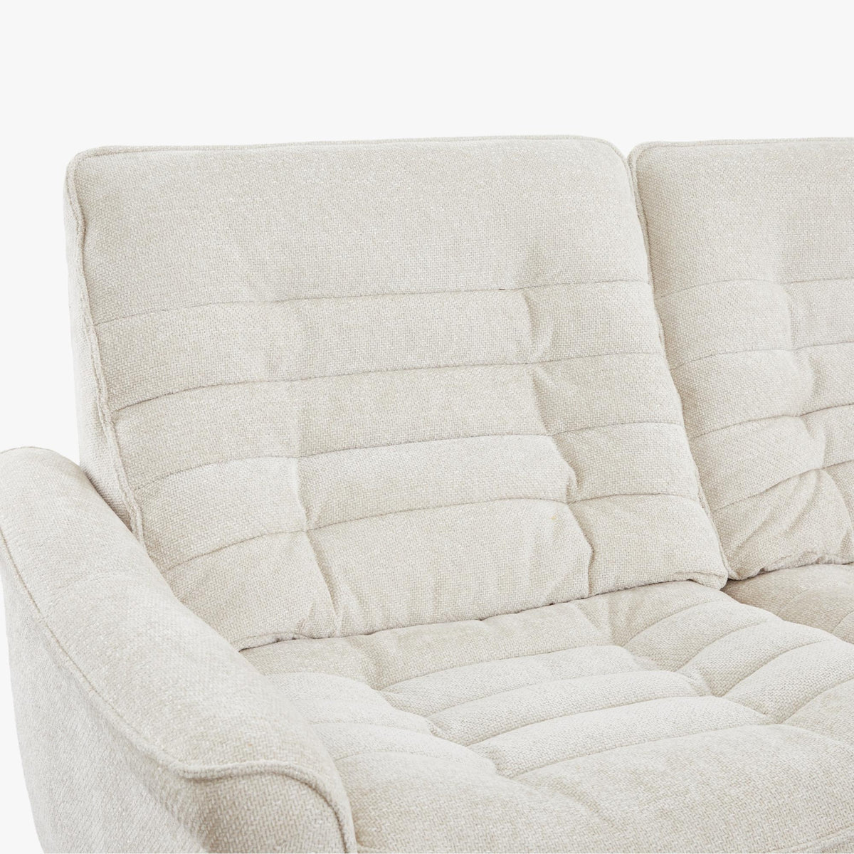 CHILLY Canapé d'angle relax électrique réversible en tissu beige - Canapé relax - Mobilier Deco