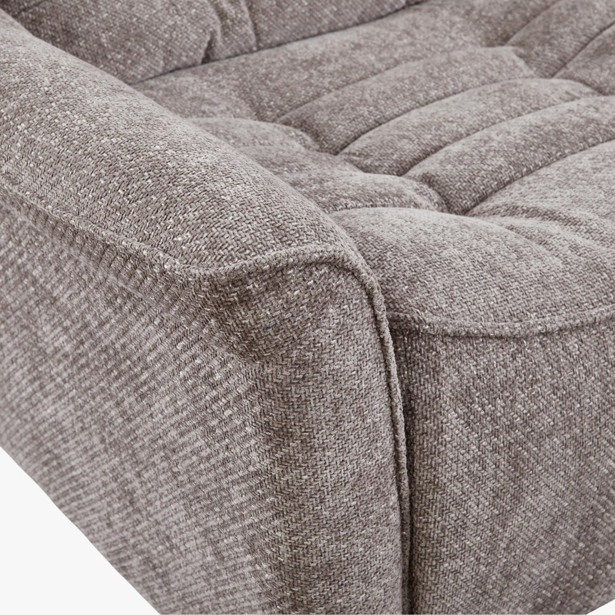 CHILLY Canapé d'angle relax électrique réversible en tissu taupe - Canapés d'angle - Mobilier Deco