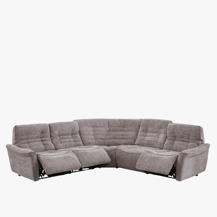 CHILLY Canapé d'angle relax électrique réversible en tissu taupe – Canapés d'angle – vue 2