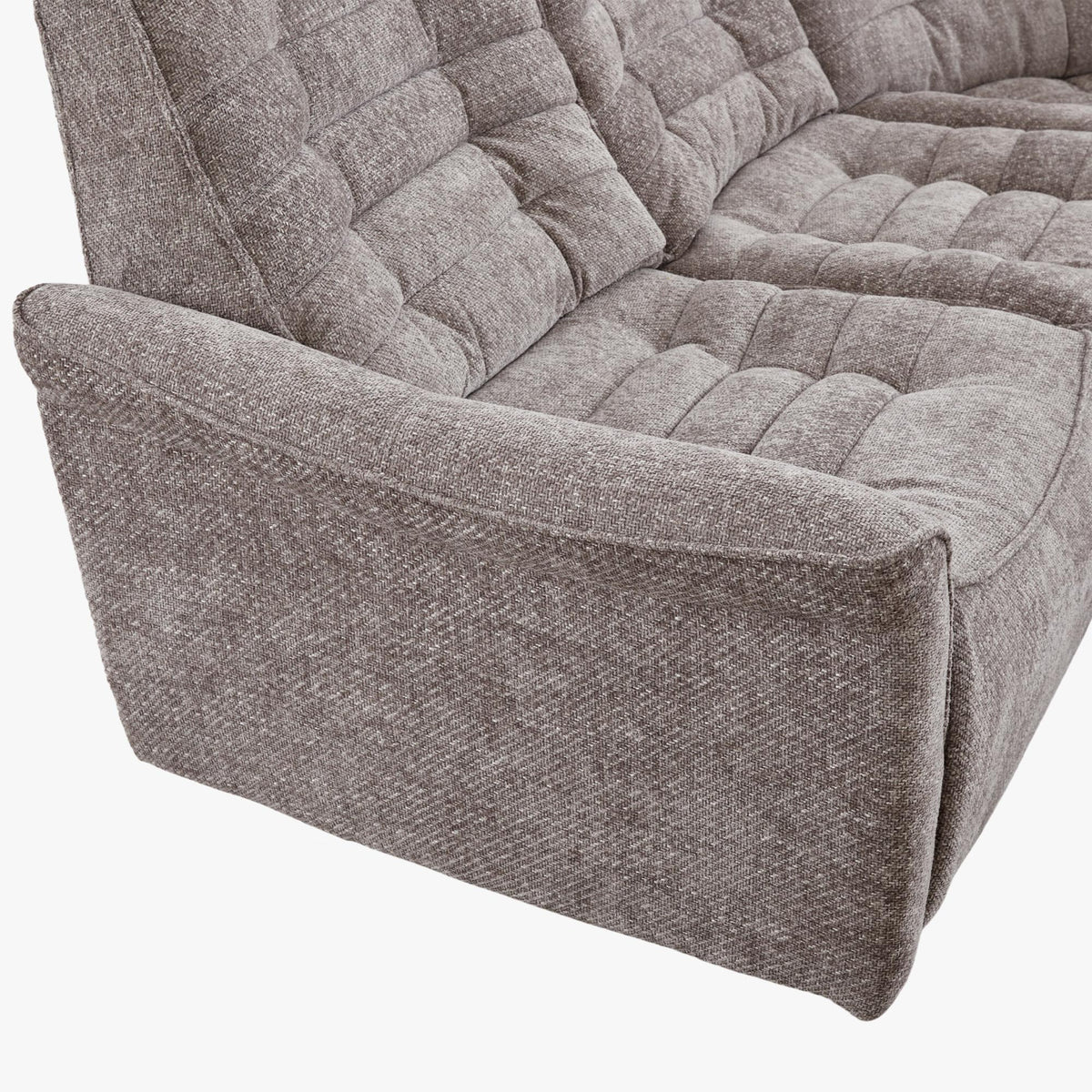 CHILLY Canapé d'angle relax électrique réversible en tissu taupe - Canapés d'angle - Mobilier Deco