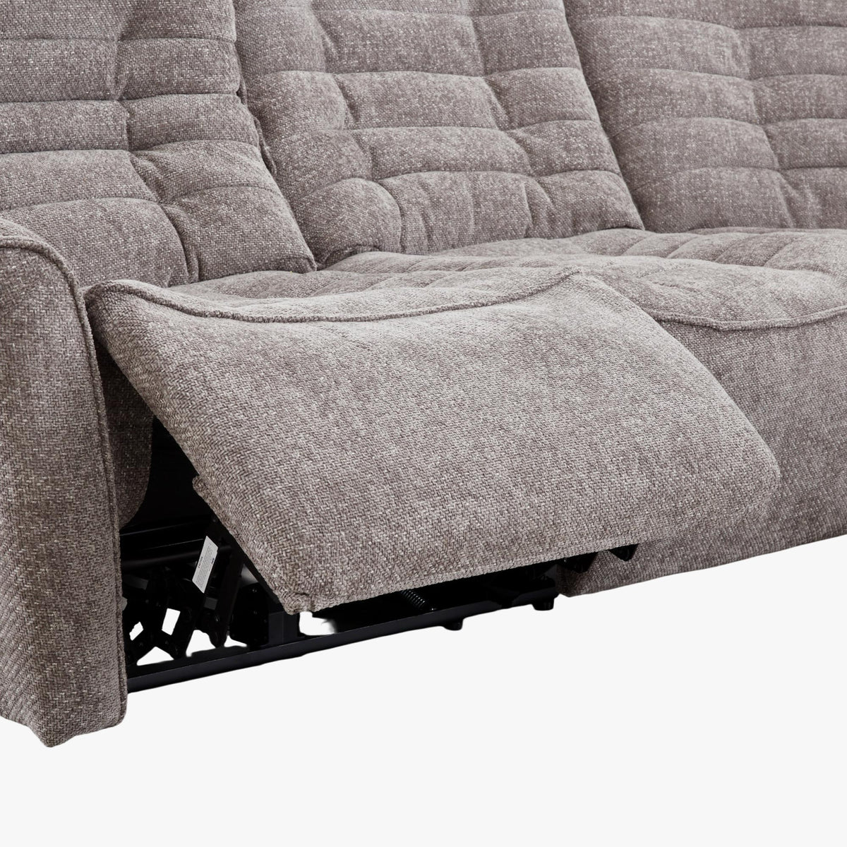 CHILLY Canapé d'angle relax électrique réversible en tissu taupe - Canapés d'angle - Mobilier Deco