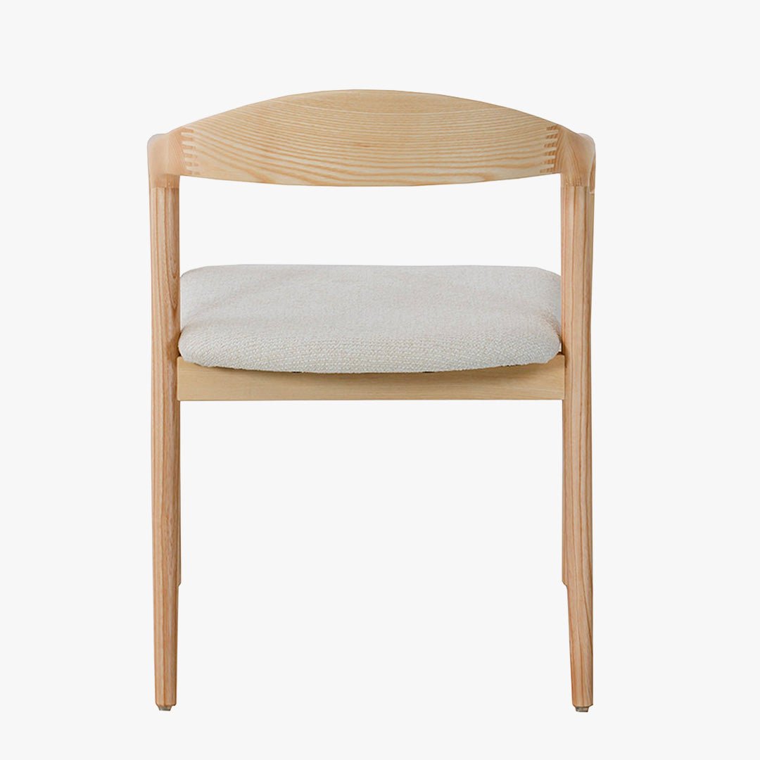 CLAIRE Chaise en tissu beige piètement en bois clair - Chaise de repas - Mobilier Deco