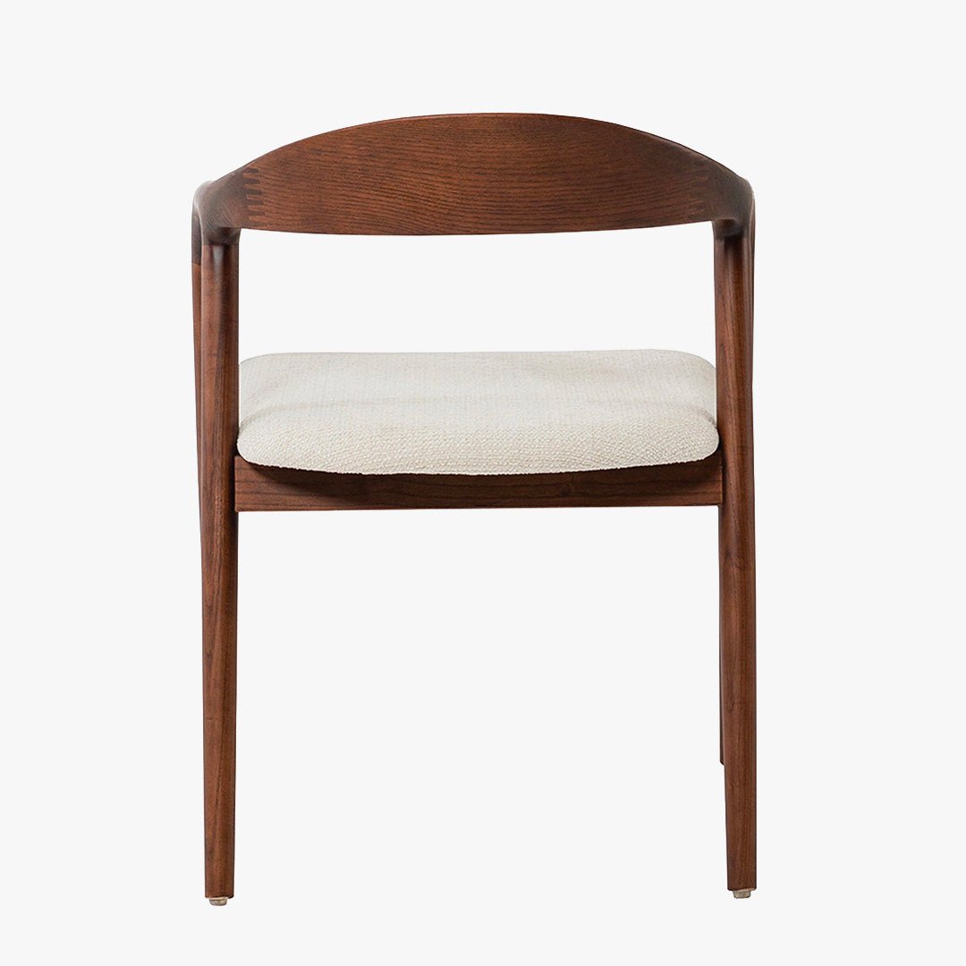 CLAIRE Chaise en tissu beige piètement en bois foncé - Chaise de repas - Mobilier Deco