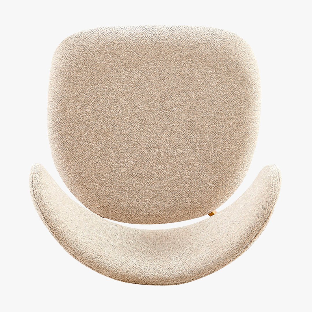 COCO Lot de 2 chaises en tissu beige piètement en métal couleur bois - Chaise de repas - Mobilier Deco
