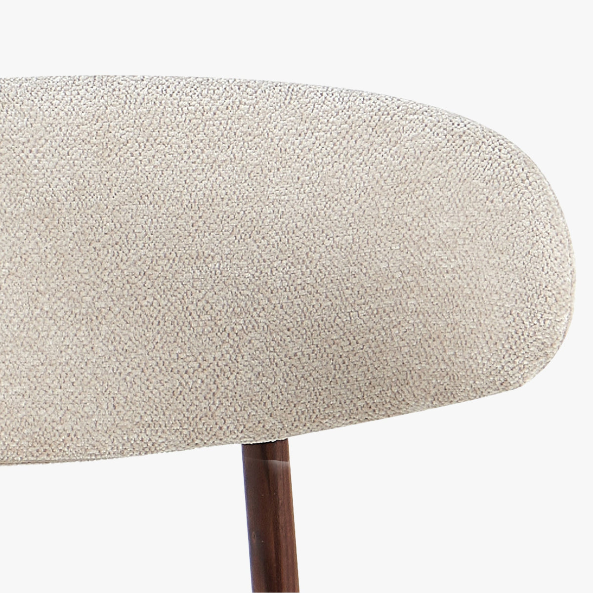 COCO Lot de 2 chaises en tissu beige piètement en métal couleur bois foncé - Mobilier Deco