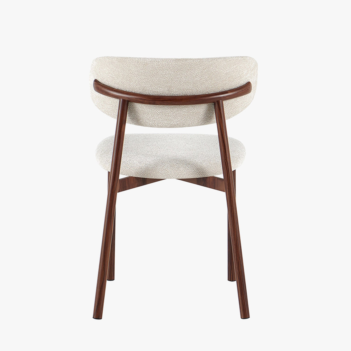 COCO Lot de 2 chaises en tissu beige piètement en métal couleur bois foncé - Mobilier Deco